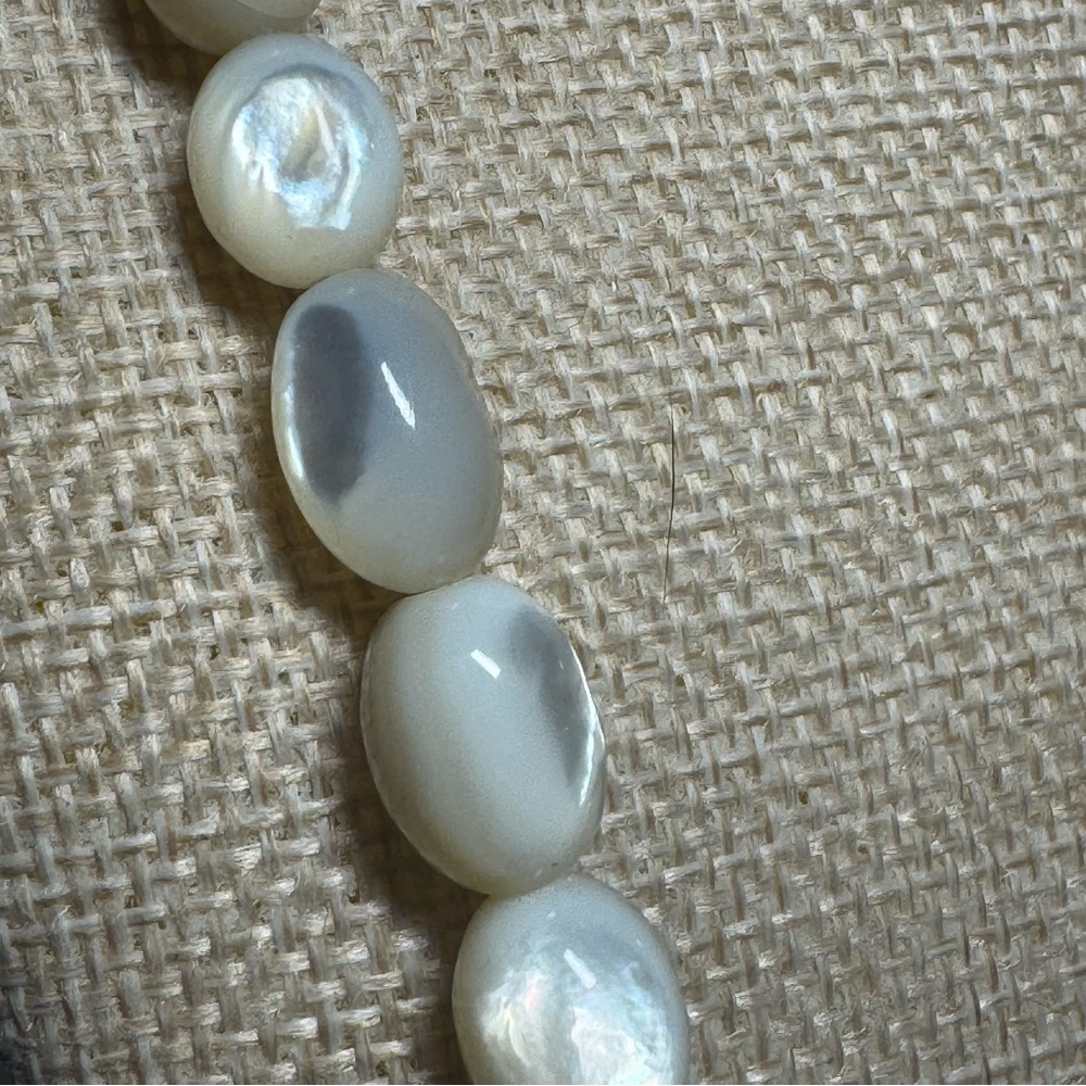 Polished White Moonstone Beaded Necklace - Picture 4 of 5
